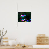 Farbige Seifenblasen Flocken Poster (Küche)