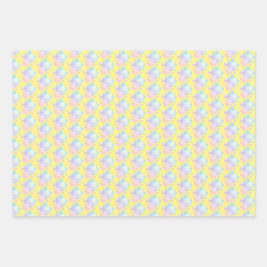 Farbige Seifenblasen verpacken Papierblätter Geschenkpapier Set (Vorderseite)