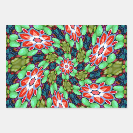 Farbige Seifenmuster Blume Geschenkpapier Set (Vorderseite)