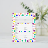 Farbige Seite des Adressbuchs (Stehend Vorderseite)