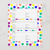 Farbige Seite des Adressbuchs (Rückseite)