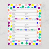 Farbige Seite des Adressbuchs (Vorderseite)