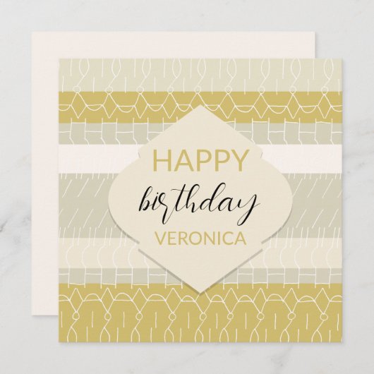 Farbige Senffarben mit geometrischem Muster Karte (Vorne/Hinten)