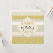 Farbige Senffarben mit geometrischem Muster Karte (Vorderseite/Rückseite Beispiel)