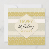 Farbige Senffarben mit geometrischem Muster Karte (Vorderseite)