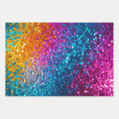Farbige Sequin Art Wrapping Paper Sheets Geschenkpapier Set (Vorderseite 2)