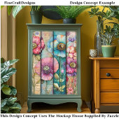 Farbige Shabby Chic-Poppies DL6L Decoupage Seidenpapier