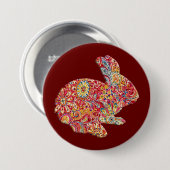 Farbige Silhouette Ostersonne Button (Vorne & Hinten)