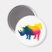 Farbige Silhouette Paint Rhinoceros Magnet (Vorderseite/Rückseite)