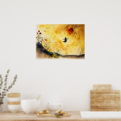 Farbige Silhouette Watercolor Wall Poster (Küche)