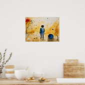 Farbige Silhouette Watercolor Wall Poster (Küche)
