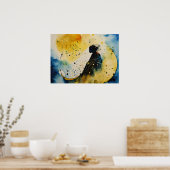 Farbige Silhouette Watercolor Wall Poster (Küche)