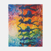 Farbige Silhouetten tanzen Fleecedecke (Vorderseite)