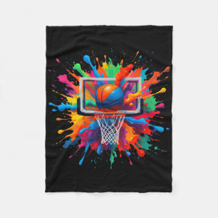 Farbige Sketll Tie Dye Hoop Net Slam Dunk Splash Fleecedecke