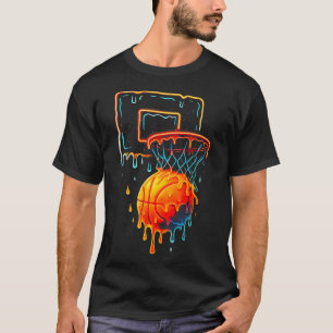 Farbige Sketll tropfende Farbspritzer-Reifen-Netz- T-Shirt