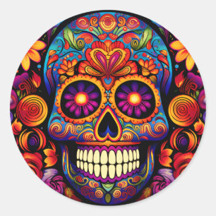 Farbige Skull Art Schlüsselanhänger Aufkleber