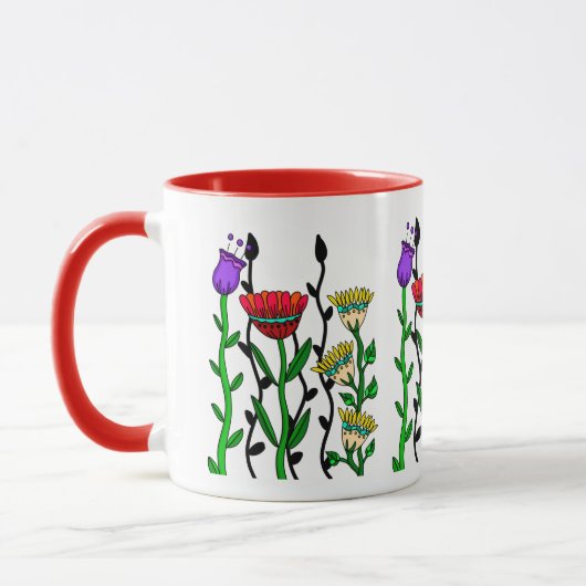 Farbige skurrile Blume Tasse (Links)