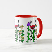 Farbige skurrile Blume Tasse (VorderseiteRechts)
