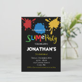 Farbige Slime Fun Kinder Geburtstagsparty Einladung (Stehend Vorderseite)
