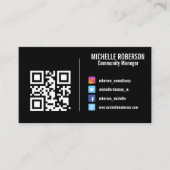 Farbige Social Media-Symbole QR oder Logo  Visitenkarte (Vorderseite)