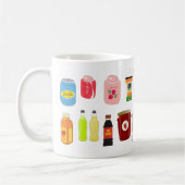 Farbige Soda-Dosen und Flaschen Erfrischungsdesign Kaffeetasse (Links)