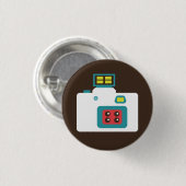 Farbige Sofortbildkamera (Weiß / Blau) Flair Button (Vorne & Hinten)