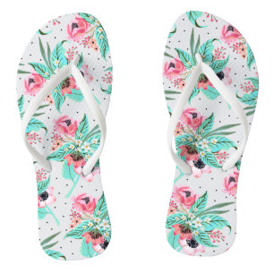 Farbige Sommer-Blume, Slim Rippen Flip Flops Badesandalen