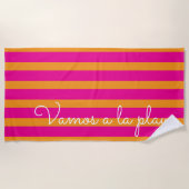 Farbige Sommer-Pink-Orange-Text Strandtuch (Vorderseite)