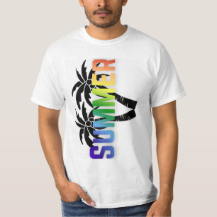 Farbige Sommer-Vibes T-Shirt vertikale Typografi