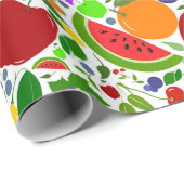 Farbige Sommerfrüchte Geschenkpapier (Rolleneckpunkt)
