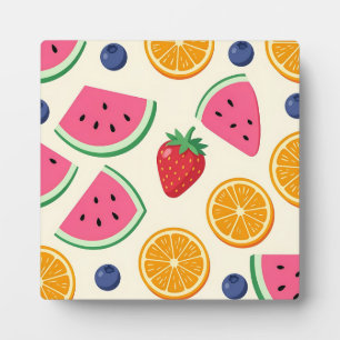 Farbige Sommerfrüchte Wassermelone Orange Fotoplatte