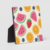 Farbige Sommerfrüchte Wassermelone Orange Fotoplatte (Vorderseite)