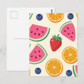 Farbige Sommerfrüchte Wassermelone Orange Postkarte (Vorne/Hinten)