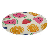 Farbige Sommerfrüchte Wassermelone Orange Schneidebrett (Ecke)