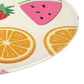 Farbige Sommerfrüchte Wassermelone Orange Schneidebrett (Ecke)