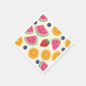 Farbige Sommerfrüchte Wassermelone Orange Serviette (Ecke)
