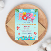 Farbige Sommergeburtseinladung / Pool-Party I Einladung