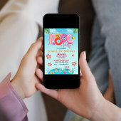 Farbige Sommergeburtseinladung / Pool-Party I Einladung