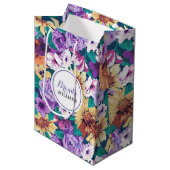 Farbige Sommerkollontur der Blume Mittlere Geschenktüte (Vorderseite Schrägansicht)