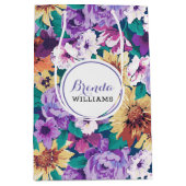 Farbige Sommerkollontur der Blume Mittlere Geschenktüte (Vorderseite)