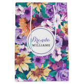 Farbige Sommerkollontur der Blume Mittlere Geschenktüte (Rückseite)