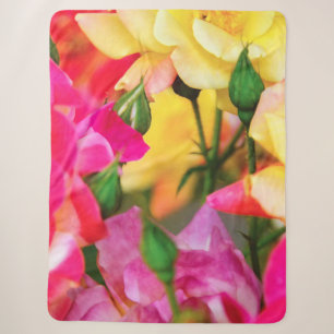 Farbige Sommerrosen Sherpadecke