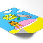 Farbige Sommerstimmungskatze Poster (Ecke)