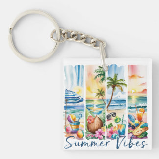 FARBIGE SOMMERSTRAND-THEMEN-PINSELSTRICHE SCHLÜSSELANHÄNGER