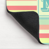 Farbige Sommerstreifen mit Monogramm Mousepad (Ecke)