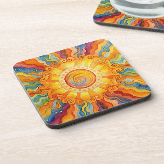 Farbige Sonne Getränkeuntersetzer (Linke Seite)