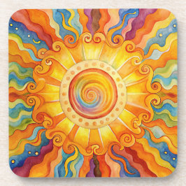 Farbige Sonne Getränkeuntersetzer