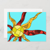 Farbige Sonne Postkarte (Vorne/Hinten)