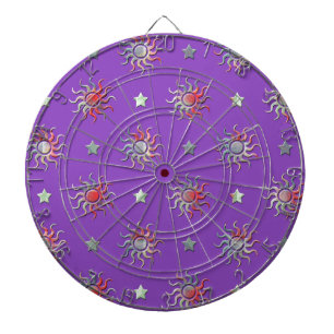 Farbige Sonne und Sterne Design Dartscheibe