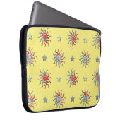 Farbige Sonne und Sterne Design Laptopschutzhülle (Vorne Rechts)